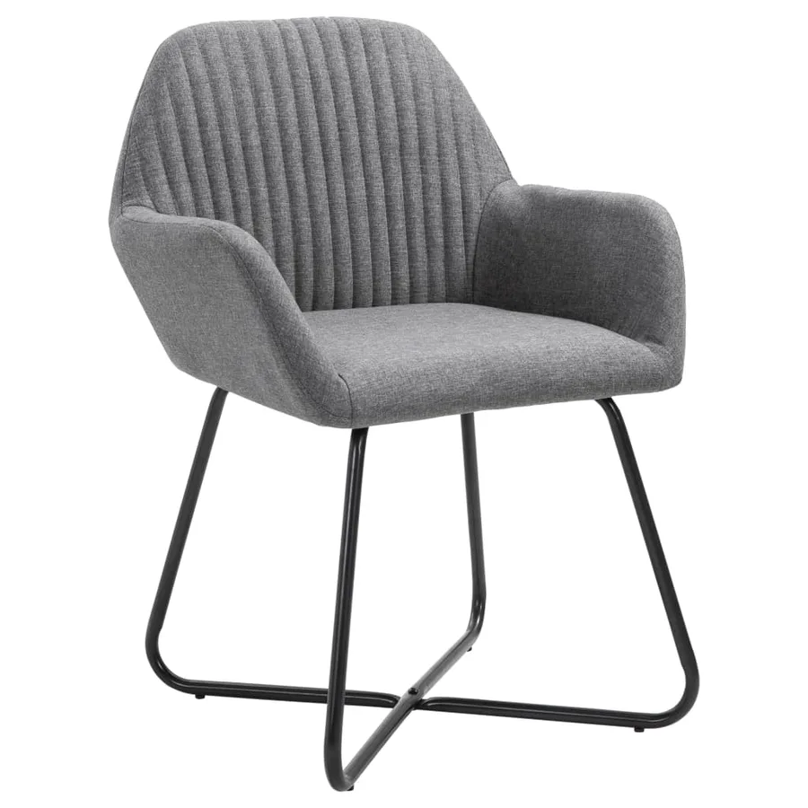 Chaises à manger lot de 6 gris foncé tissu - 2