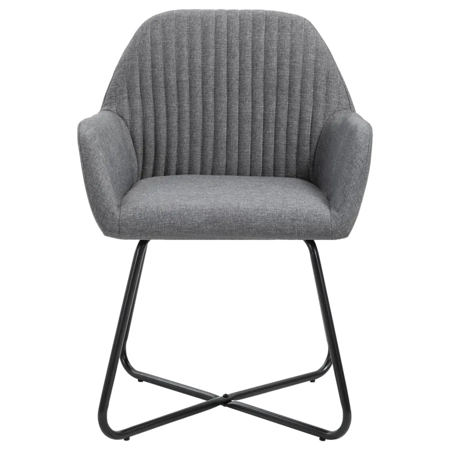 Chaises à manger lot de 6 gris foncé tissu - 3