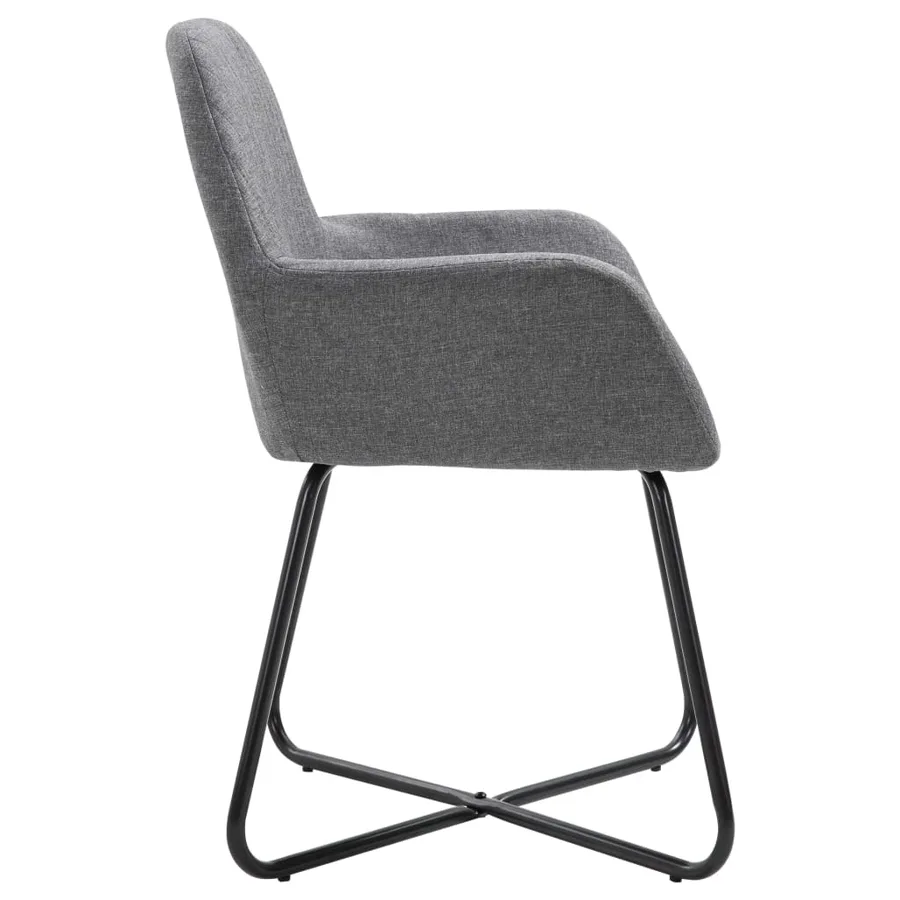 Chaises à manger lot de 6 gris foncé tissu - 4