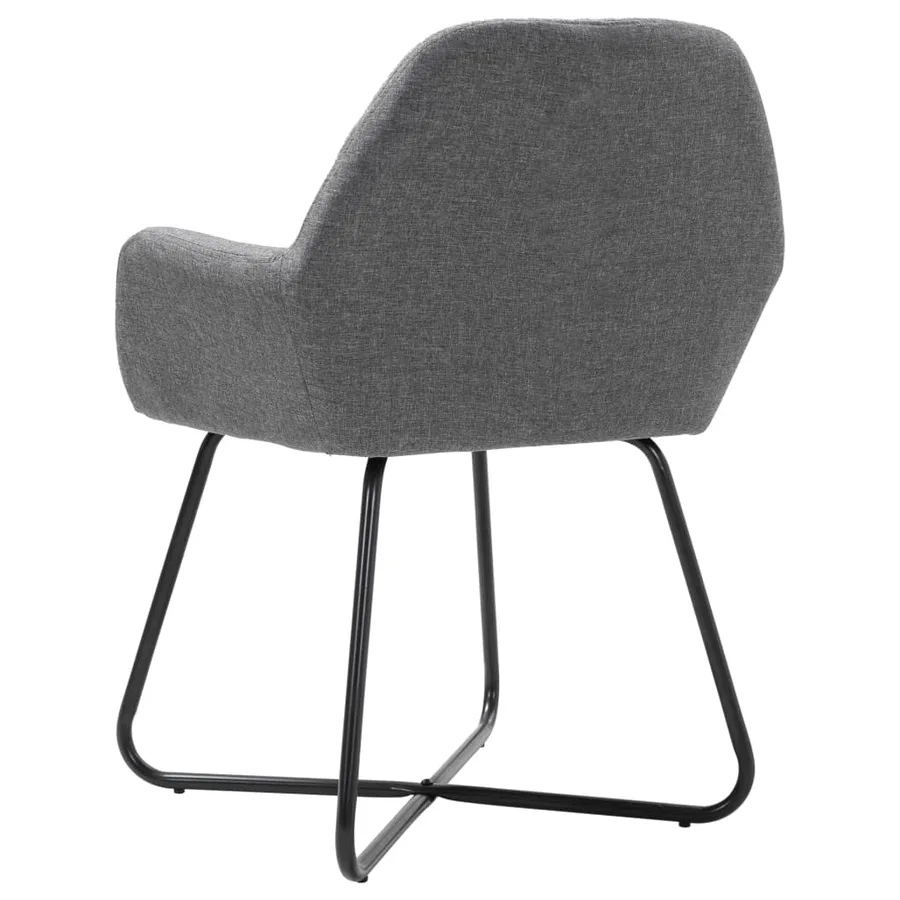 Chaises à manger lot de 6 gris foncé tissu - 5