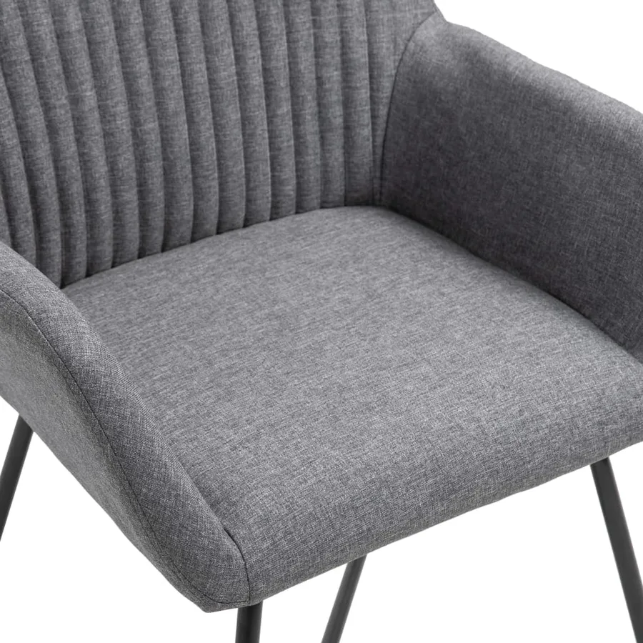 Chaises à manger lot de 6 gris foncé tissu - 6