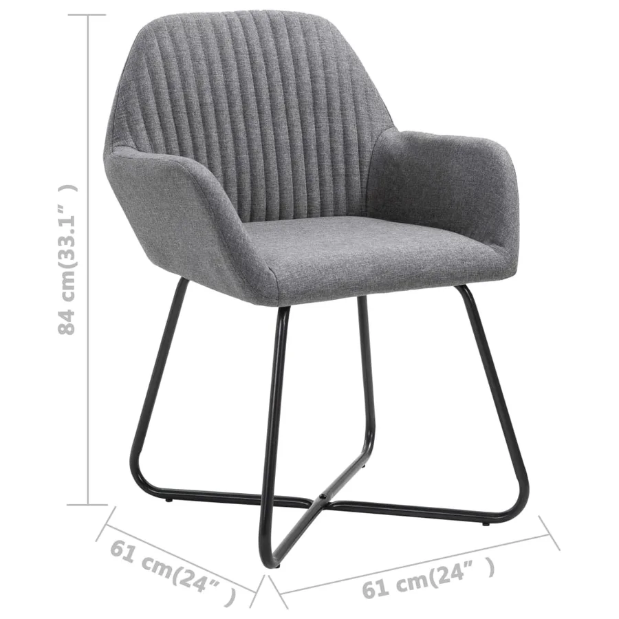 Chaises à manger lot de 6 gris foncé tissu - 8