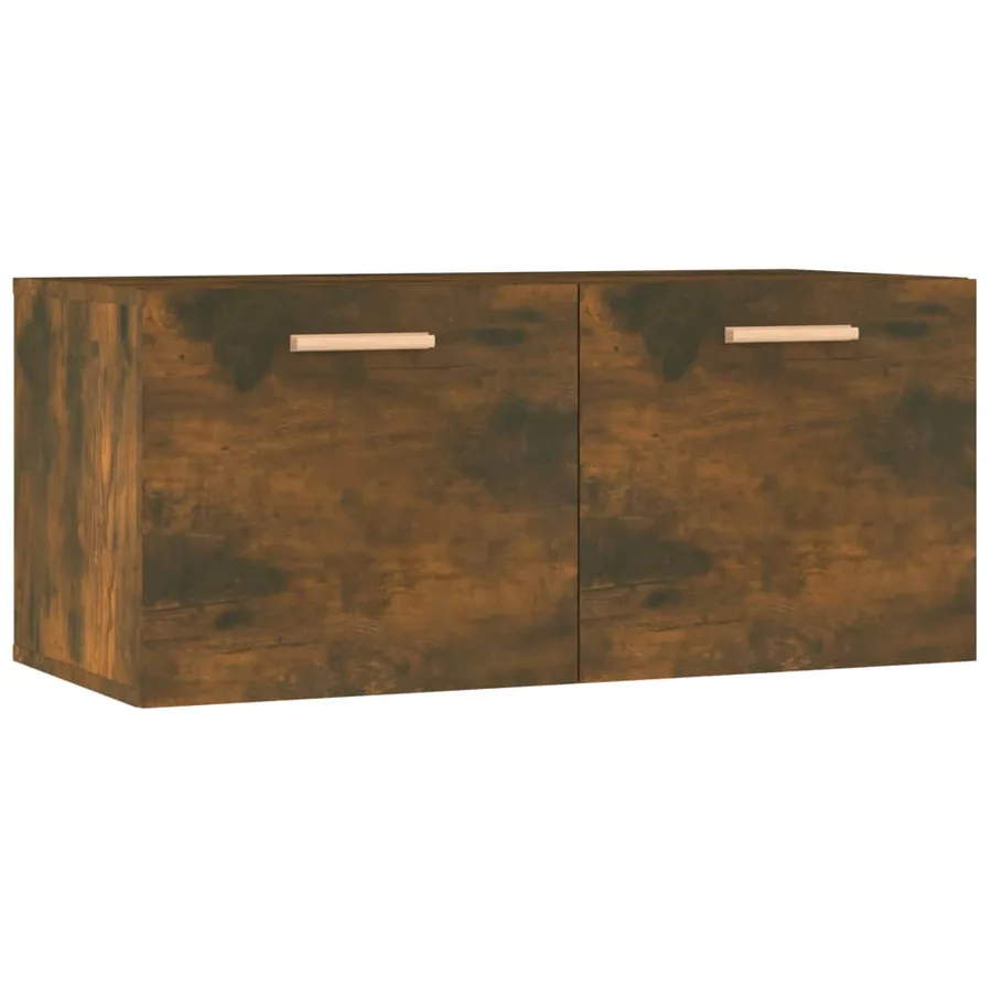 Armoire murale Chêne fumé 80x35x36,5 cm Bois d'ingénierie - 2