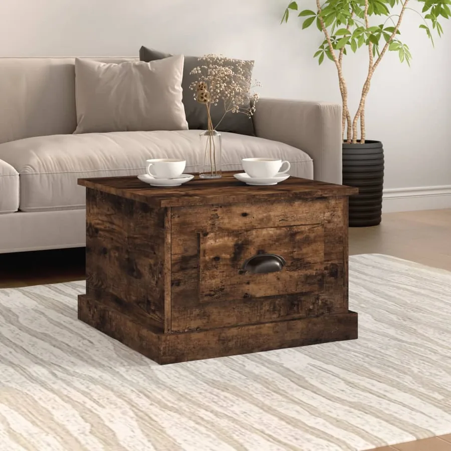 Table basse Chêne fumé 50x50x35 cm Bois d'ingénierie