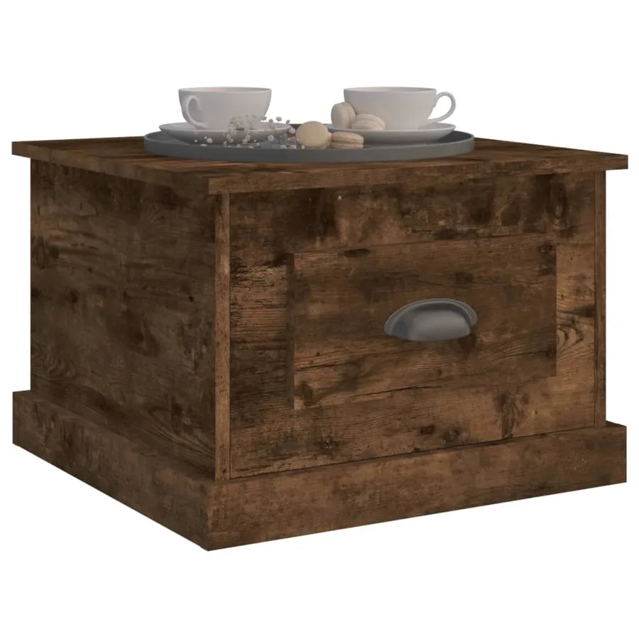 Table basse Chêne fumé 50x50x35 cm Bois d'ingénierie - 4