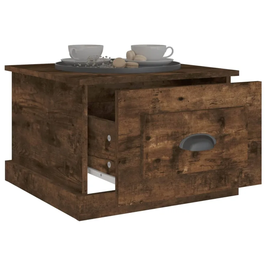 Table basse Chêne fumé 50x50x35 cm Bois d'ingénierie - 5