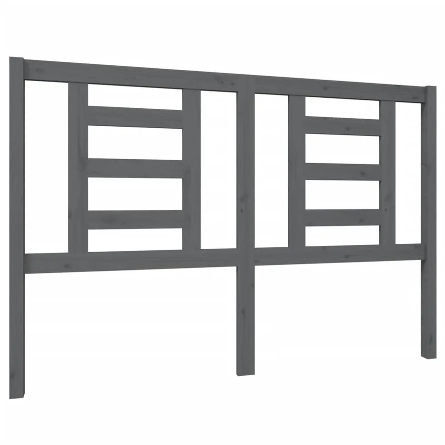 Tête de lit Gris 146x4x100 cm Bois massif de pin - 2