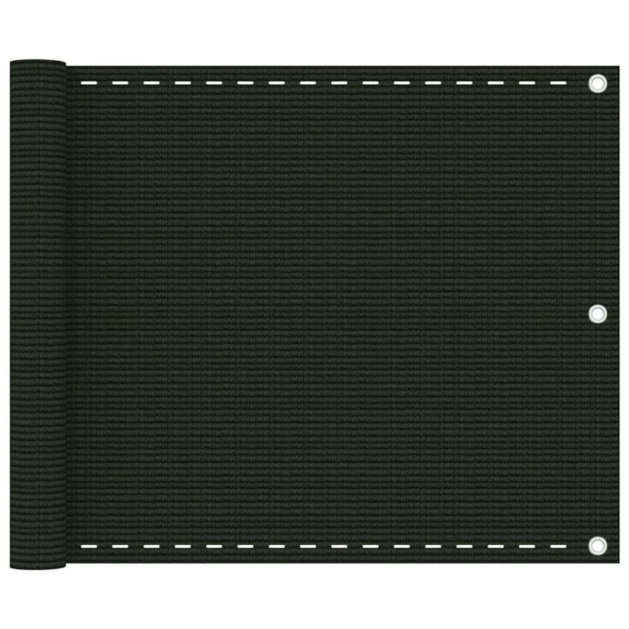 Écran de balcon Vert foncé 75x600 cm PEHD