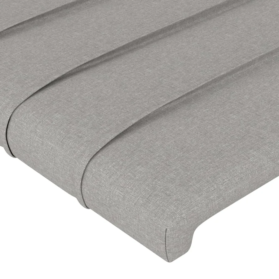 Cadre de lit sans matelas gris clair 200x200 cm tissu - 10
