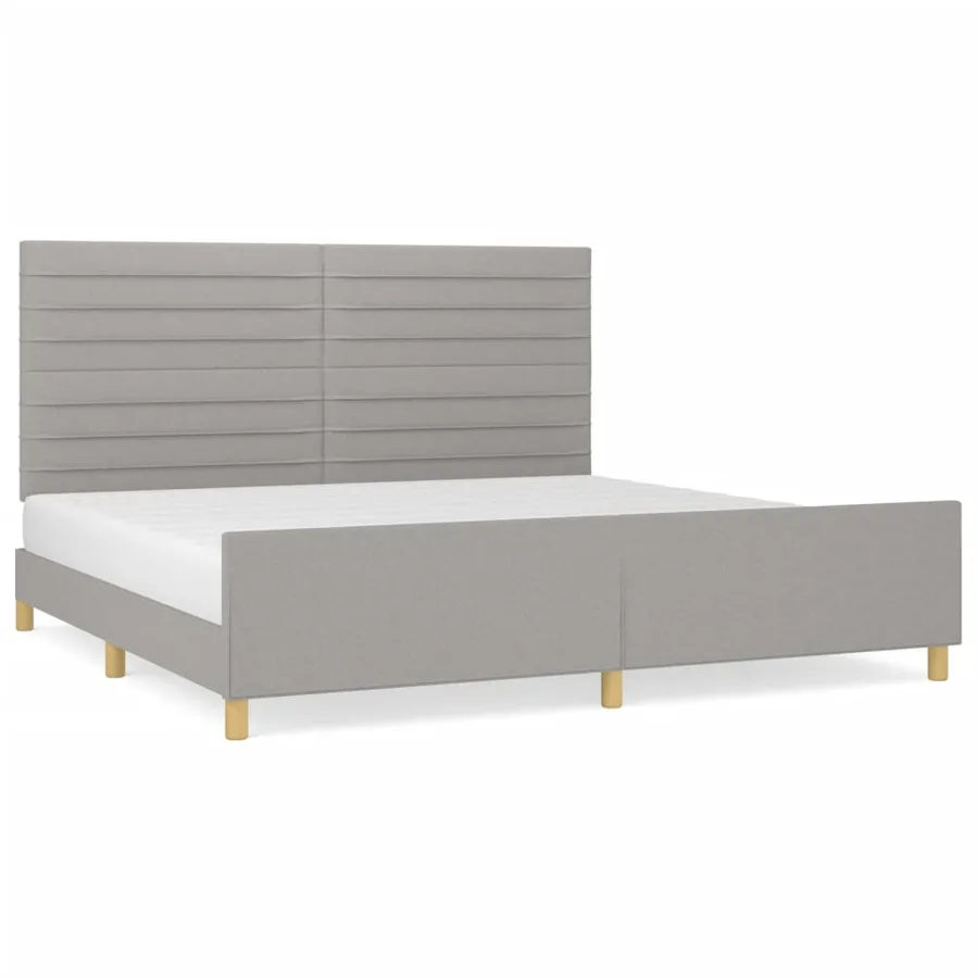 Cadre de lit sans matelas gris clair 200x200 cm tissu - 2