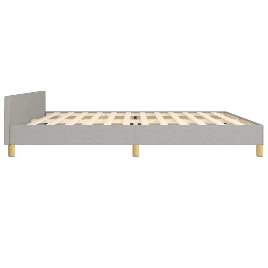 Cadre de lit sans matelas gris clair 200x200 cm tissu - 7