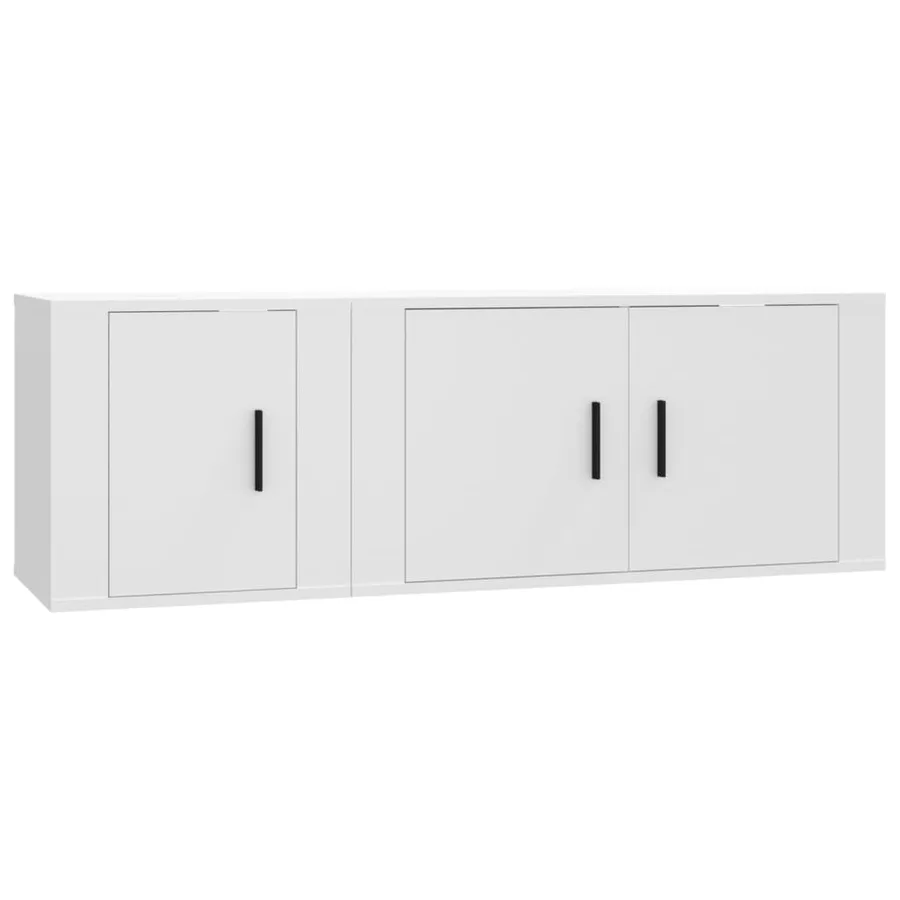 Ensemble de meubles TV 2 pcs Blanc Bois d'ingénierie - 2
