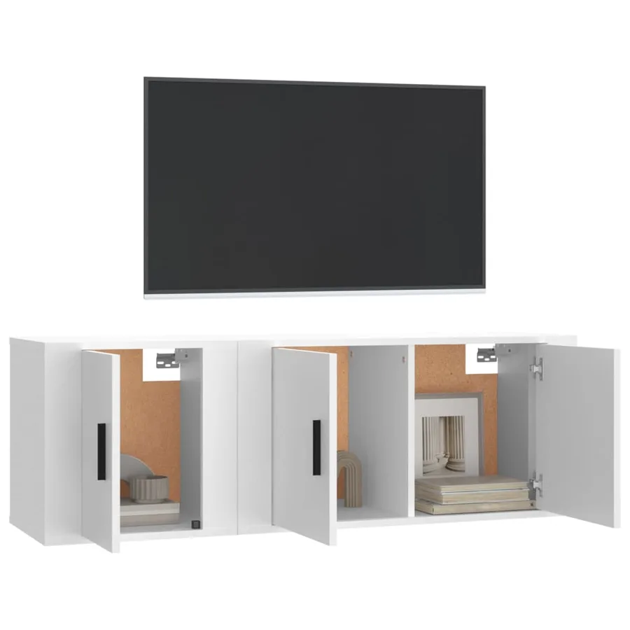 Ensemble de meubles TV 2 pcs Blanc Bois d'ingénierie - 3