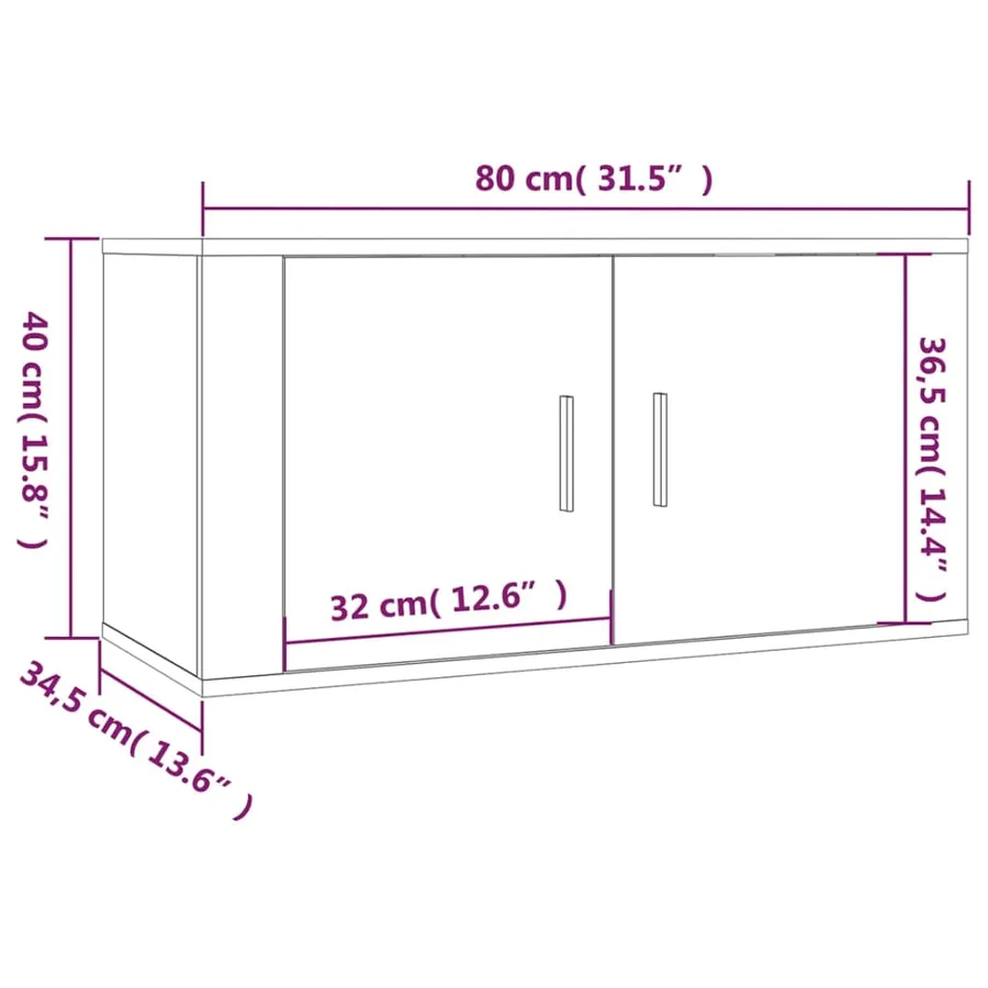 Meuble TV mural Blanc 80x34,5x40 cm - 11
