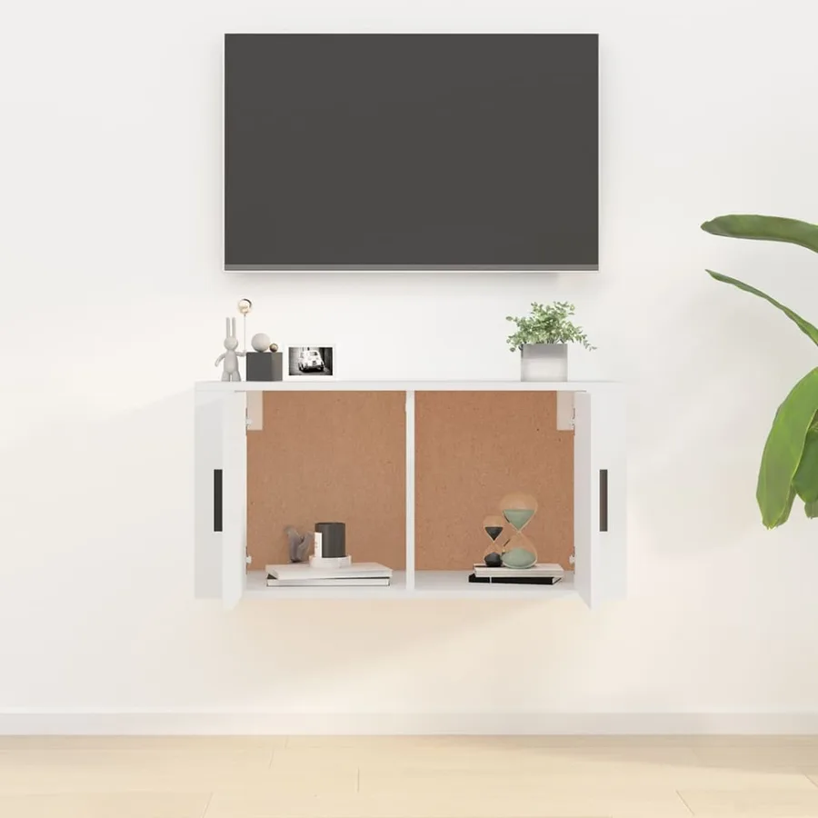Meuble TV mural Blanc 80x34,5x40 cm - 3