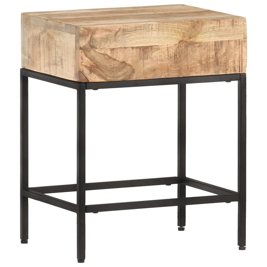 Table d'appoint 40x30x50 cm Bois massif de manguier brut - 10