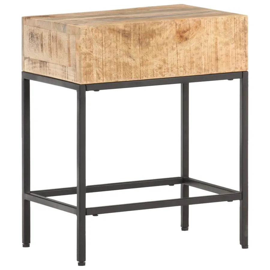 Table d'appoint 40x30x50 cm Bois massif de manguier brut - 7
