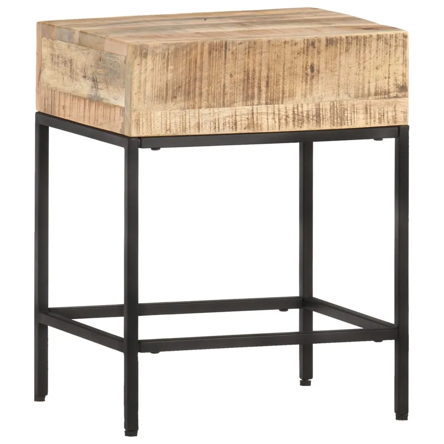 Table d'appoint 40x30x50 cm Bois massif de manguier brut - 8