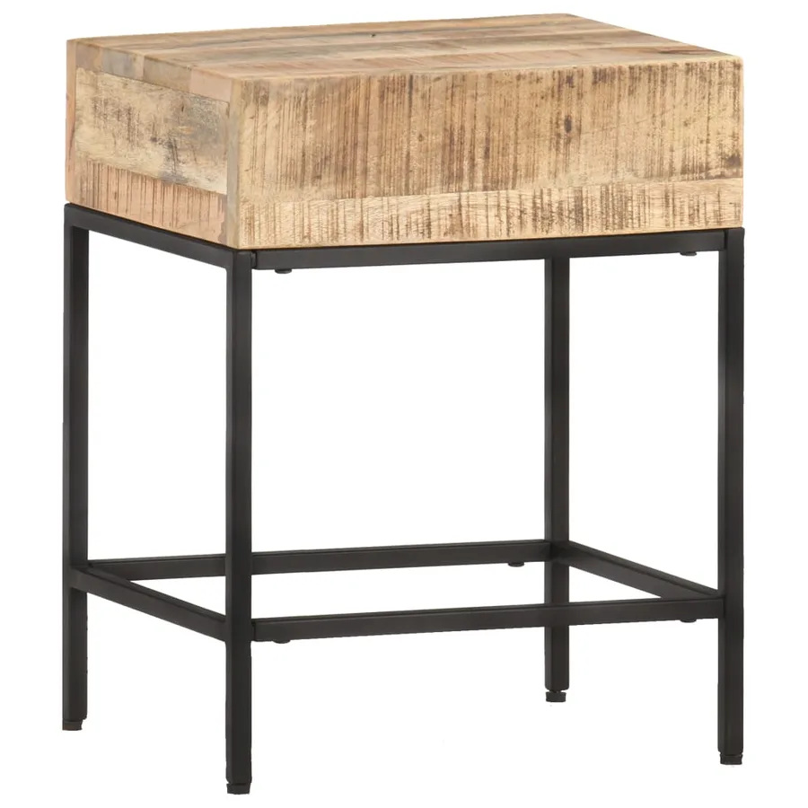 Table d'appoint 40x30x50 cm Bois massif de manguier brut - 9