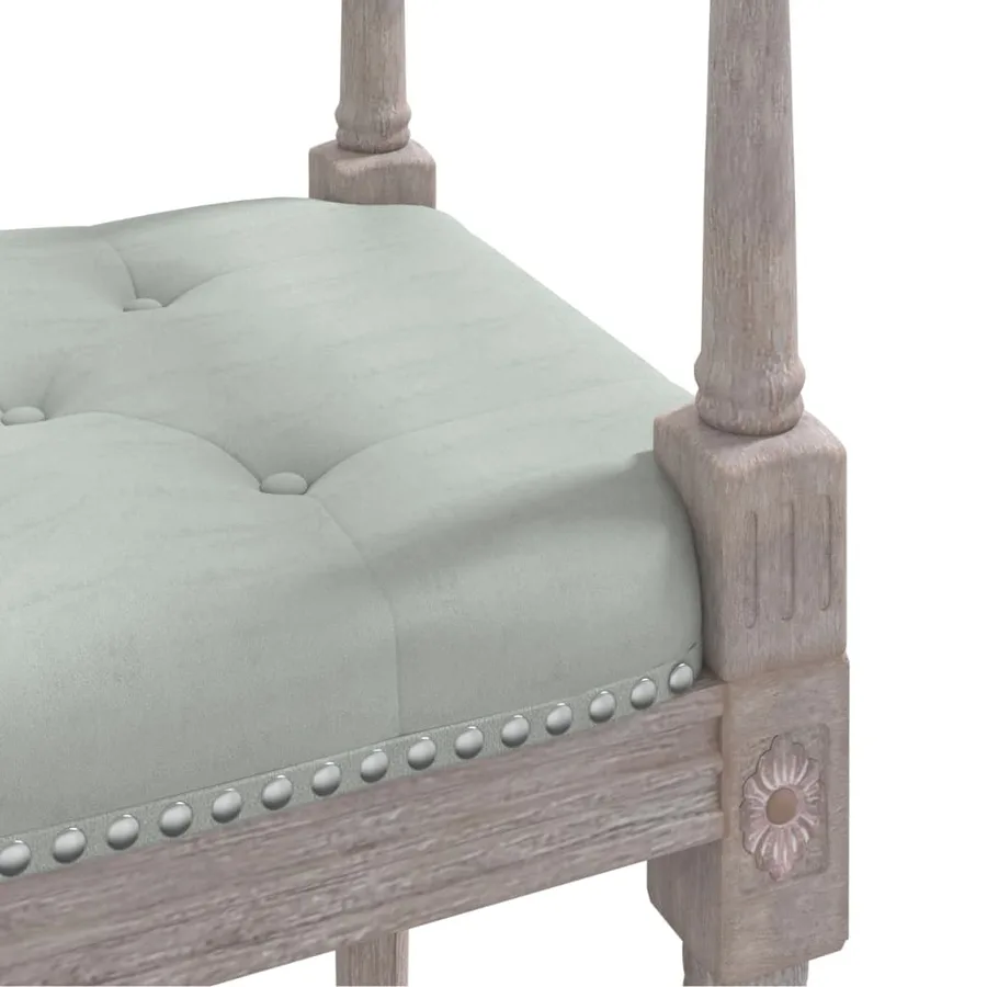 Banc Gris clair 110x40x70 cm Velours - 5