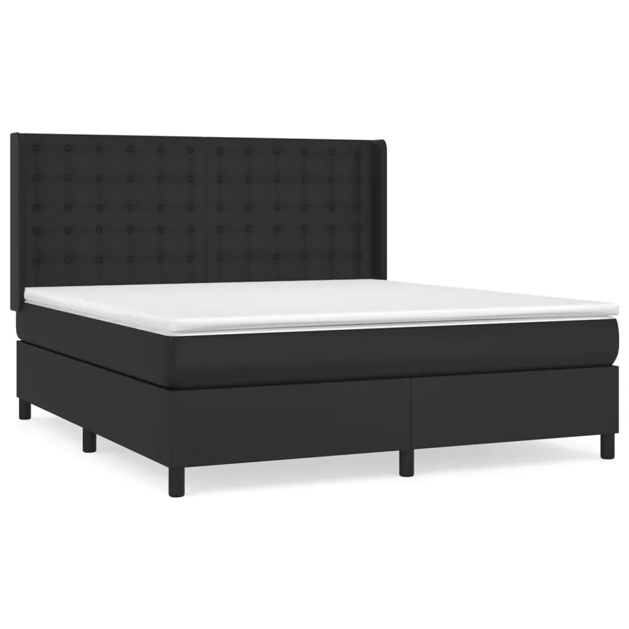 Sommier à lattes de lit avec matelas Noir 160x200 cm - 2