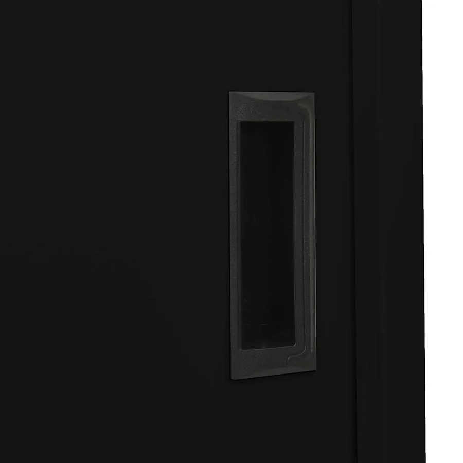 Armoire de bureau et porte coulissante Blanc 90x40x180 cm Acier - 7