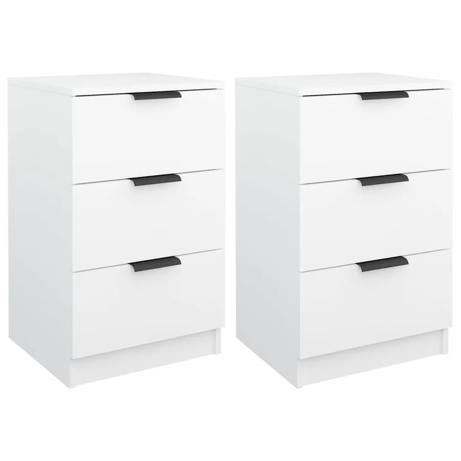 Tables de chevet 2 pcs Blanc 40x36x65 cm - 2