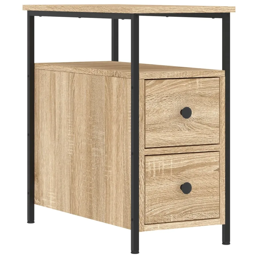 Table de chevet chêne sonoma 30x60x60 cm bois d'ingénierie - 2