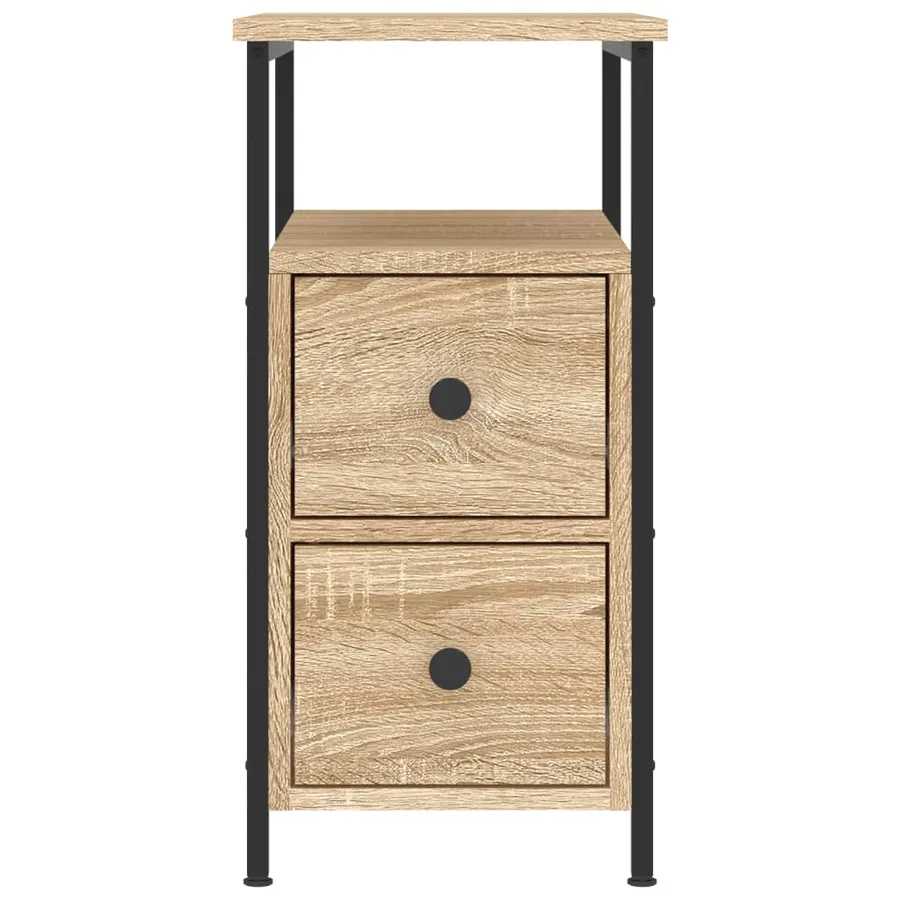 Table de chevet chêne sonoma 30x60x60 cm bois d'ingénierie - 5