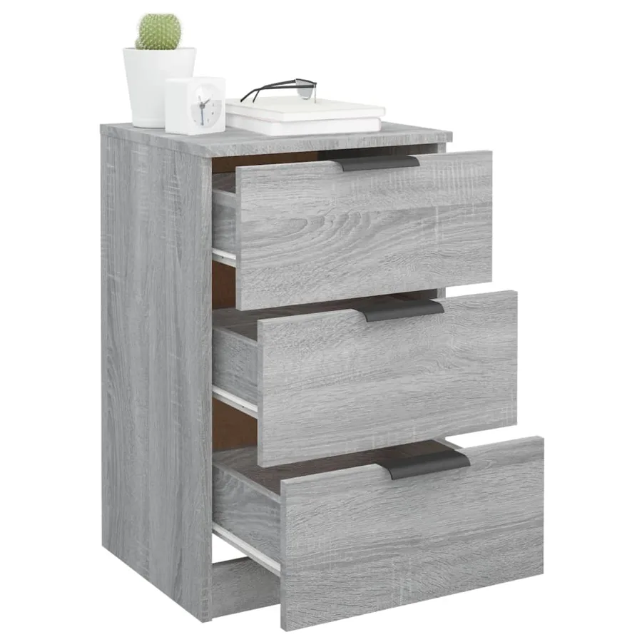 Tables de chevet 2 pcs Sonoma gris 40x36x65 cm - 9