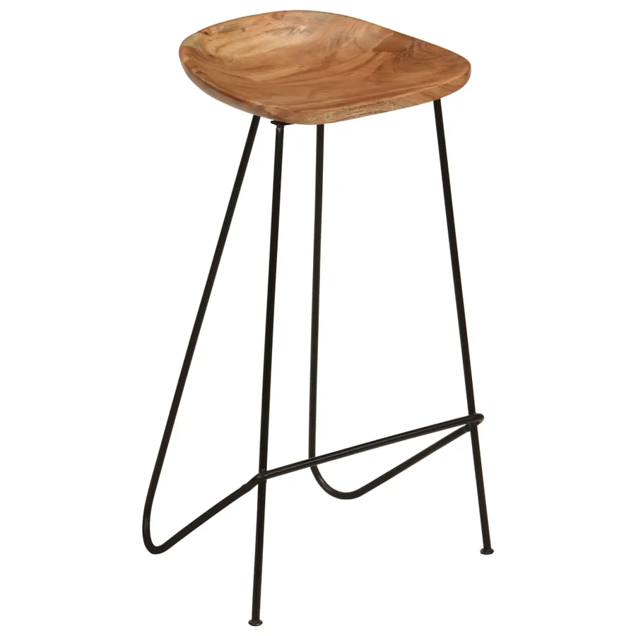 Tabourets de bar lot de 2 bois d'acacia massif - 12