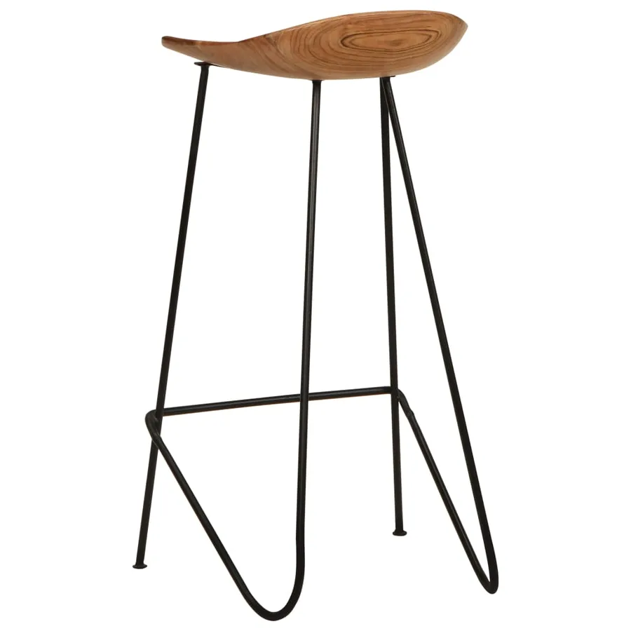 Tabourets de bar lot de 2 bois d'acacia massif - 4