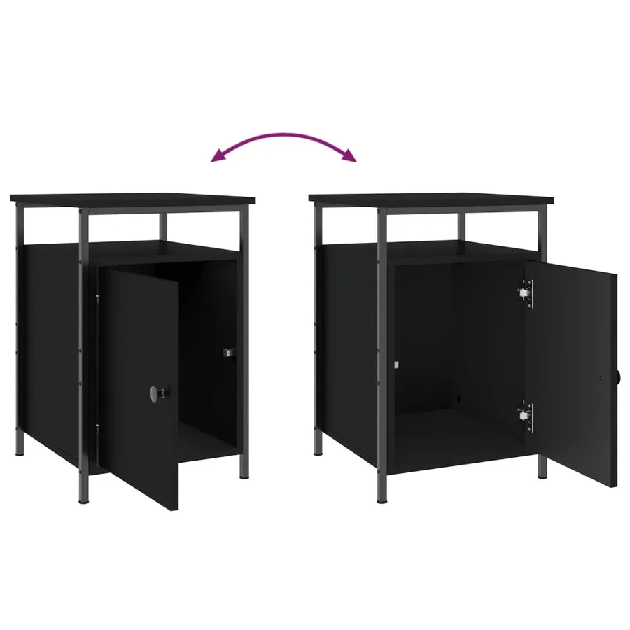 Tables de chevet 2 pcs noir 40x42x60 cm bois d'ingénierie - 10