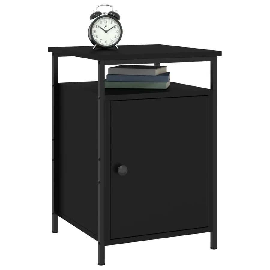 Tables de chevet 2 pcs noir 40x42x60 cm bois d'ingénierie - 4