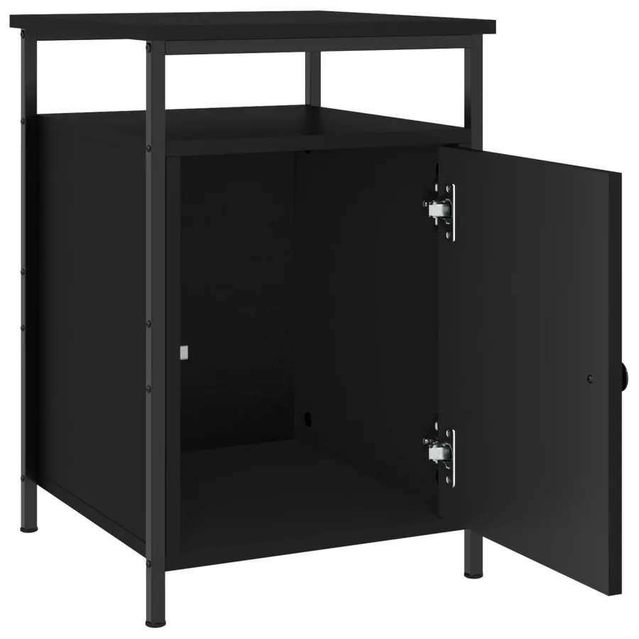 Tables de chevet 2 pcs noir 40x42x60 cm bois d'ingénierie - 6