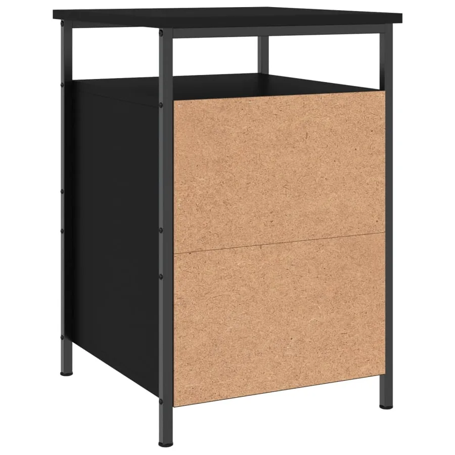 Tables de chevet 2 pcs noir 40x42x60 cm bois d'ingénierie - 9