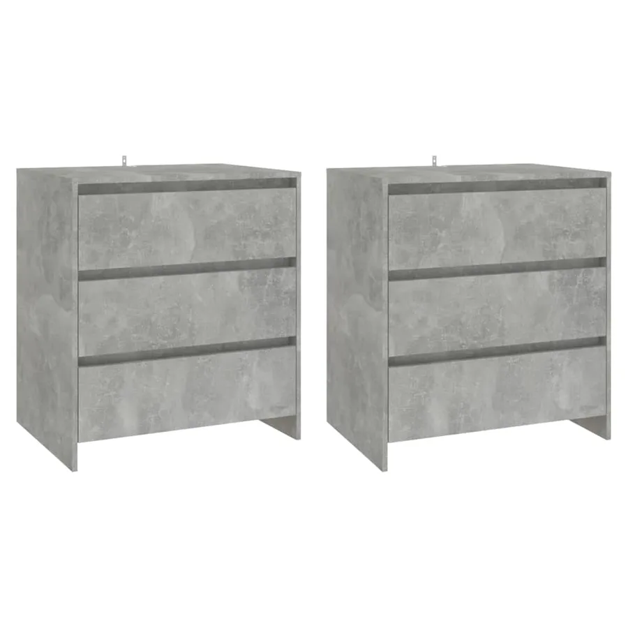 Buffets 3 pcs Gris béton Bois d'ingénierie - 3