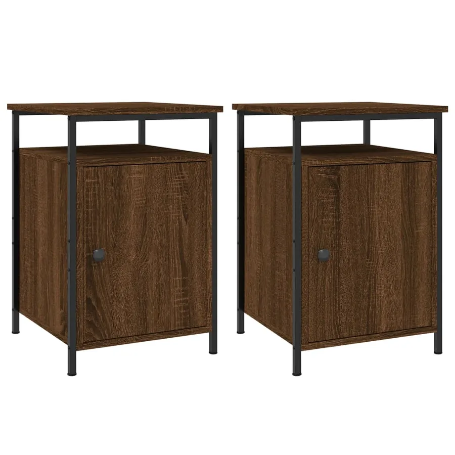 Tables de chevet 2pcs Chêne marron 40x42x60cm Bois d'ingénierie - 2