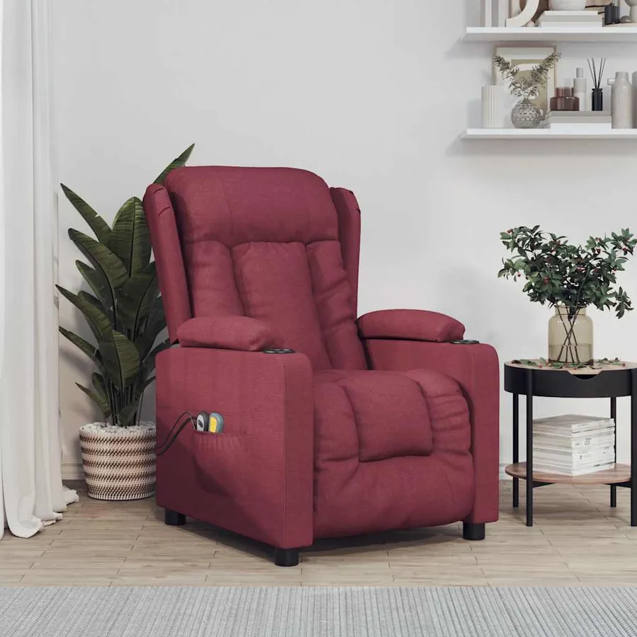 Fauteuil électrique de massage Bordeaux Tissu
