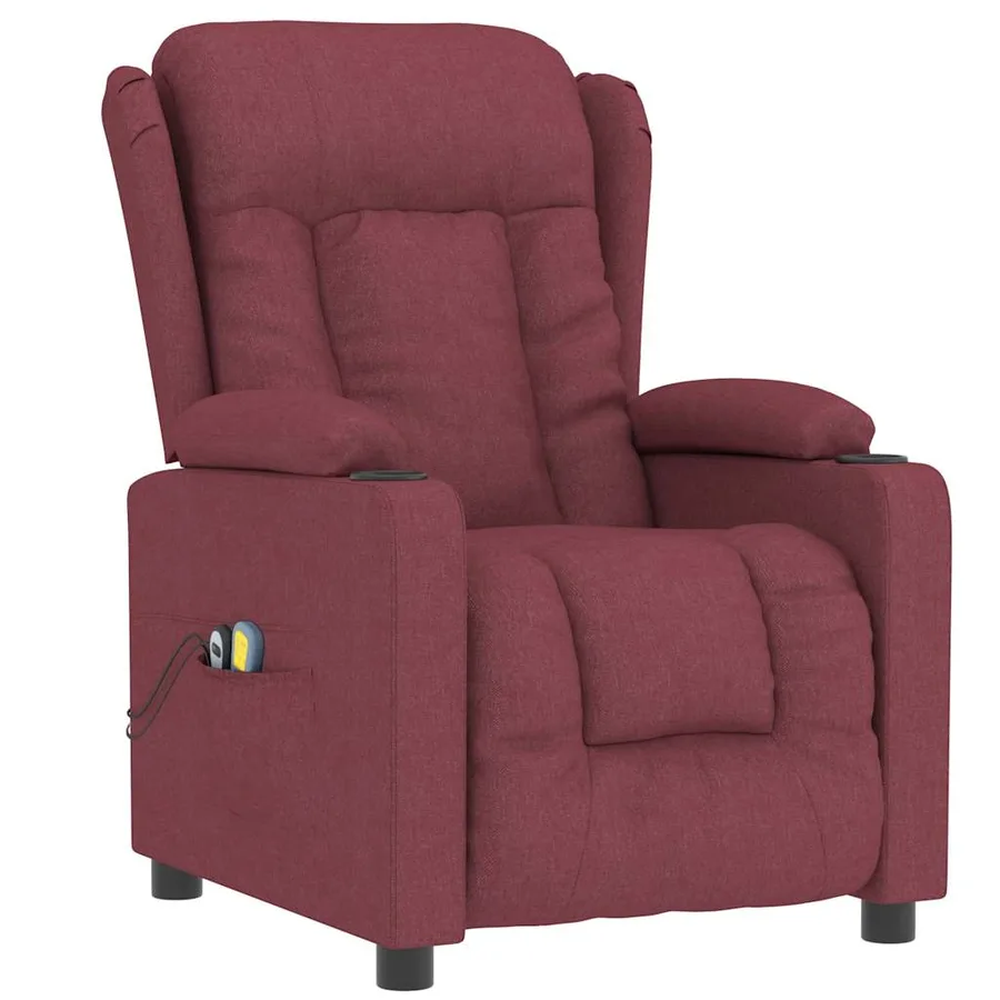 Fauteuil électrique de massage Bordeaux Tissu - 3