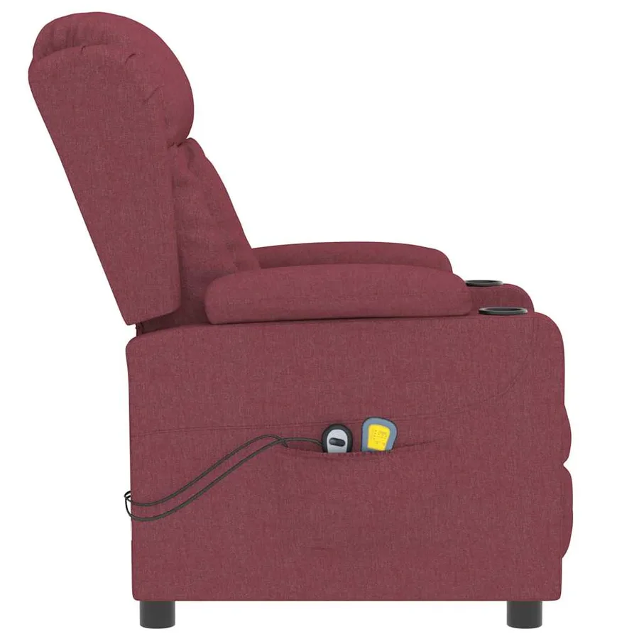 Fauteuil électrique de massage Bordeaux Tissu - 5