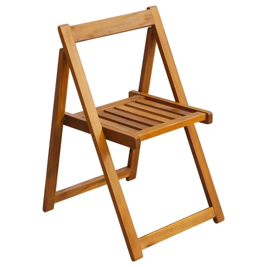 Chaises pliables de jardin lot de 2 Bois d'acacia solide - 2
