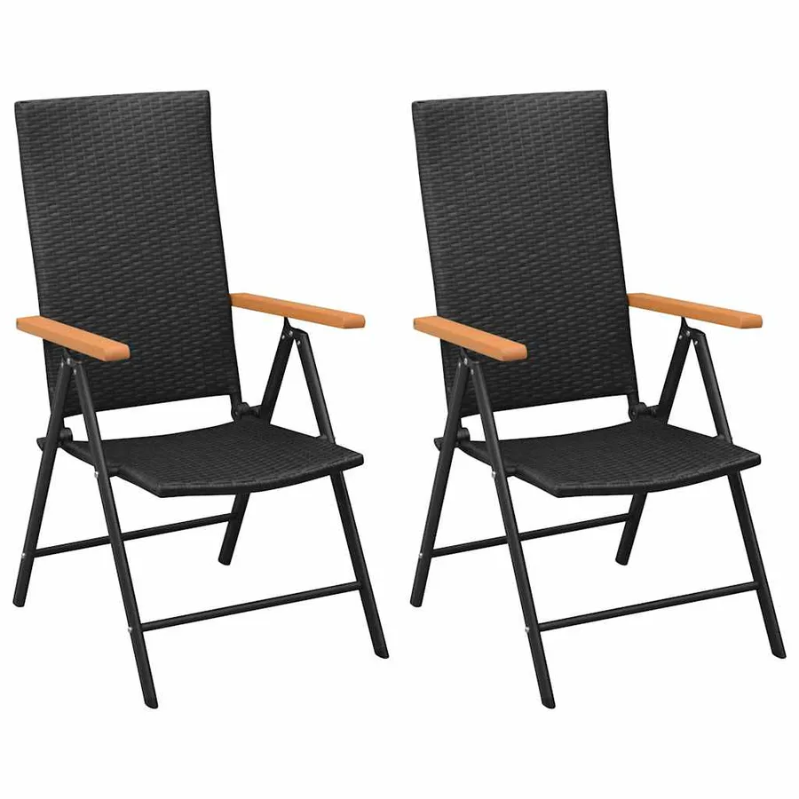 Ensemble à manger de jardin 3 pcs noir et marron - 3