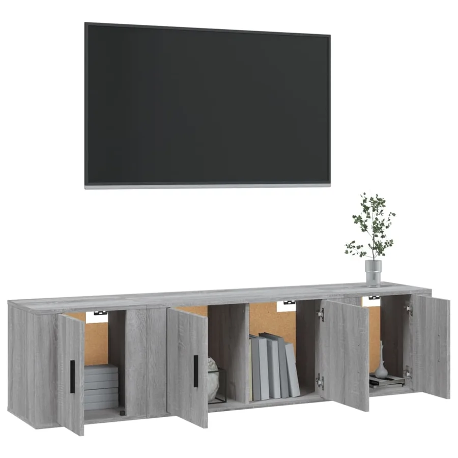 Ensemble de meubles TV 3 pcs Sonoma gris Bois d'ingénierie - 3