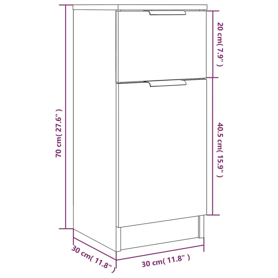 Buffet Chêne sonoma 30x30x70 cm Bois d'ingénierie - 10