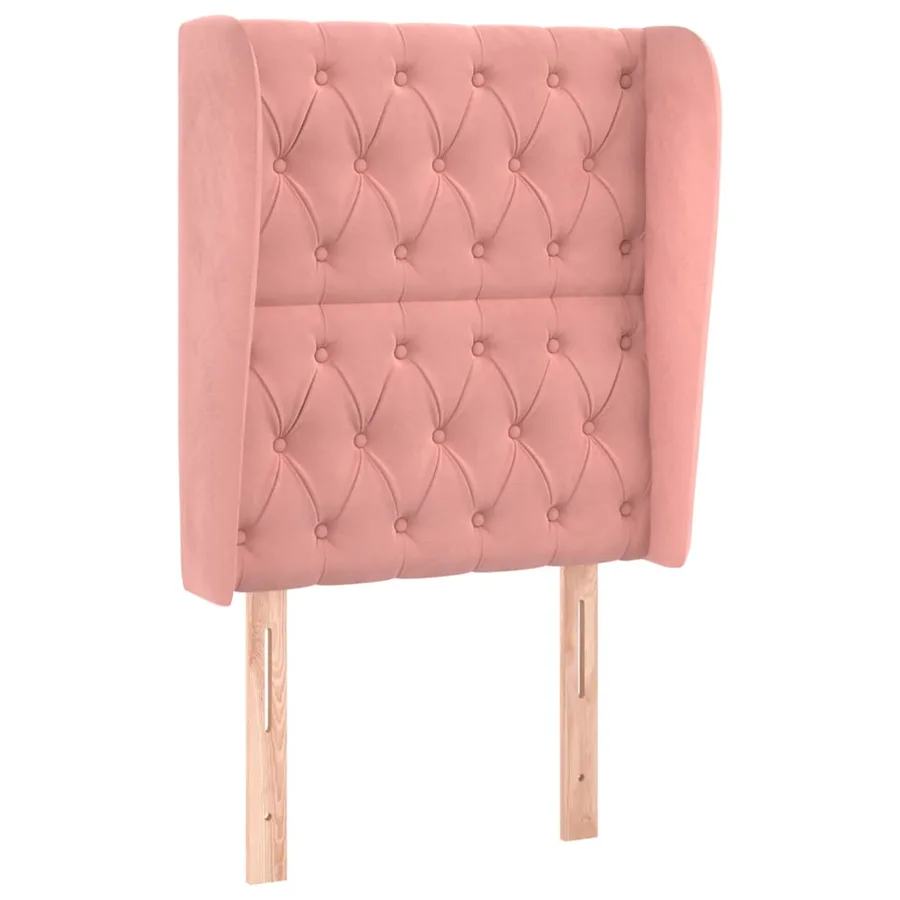 Tête de lit avec oreilles Rose 83x23x118/128 cm Velours - 2