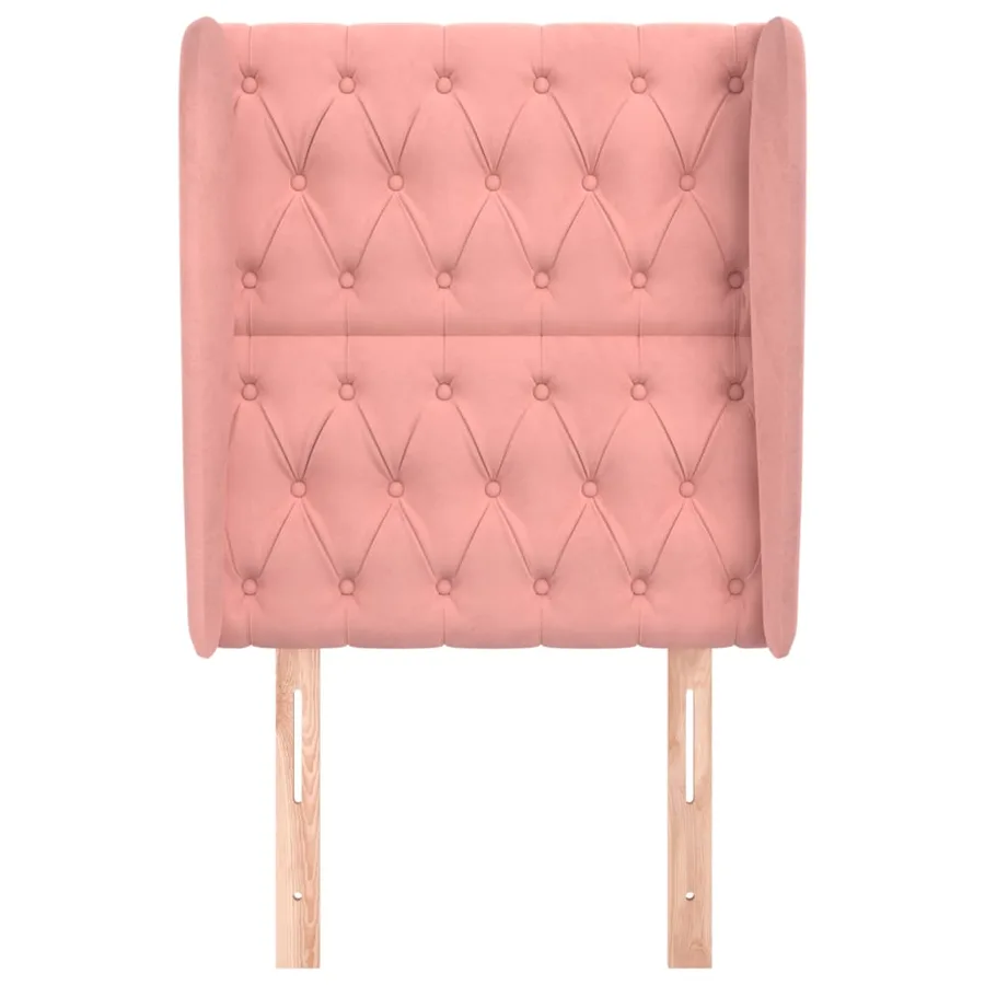 Tête de lit avec oreilles Rose 83x23x118/128 cm Velours - 3