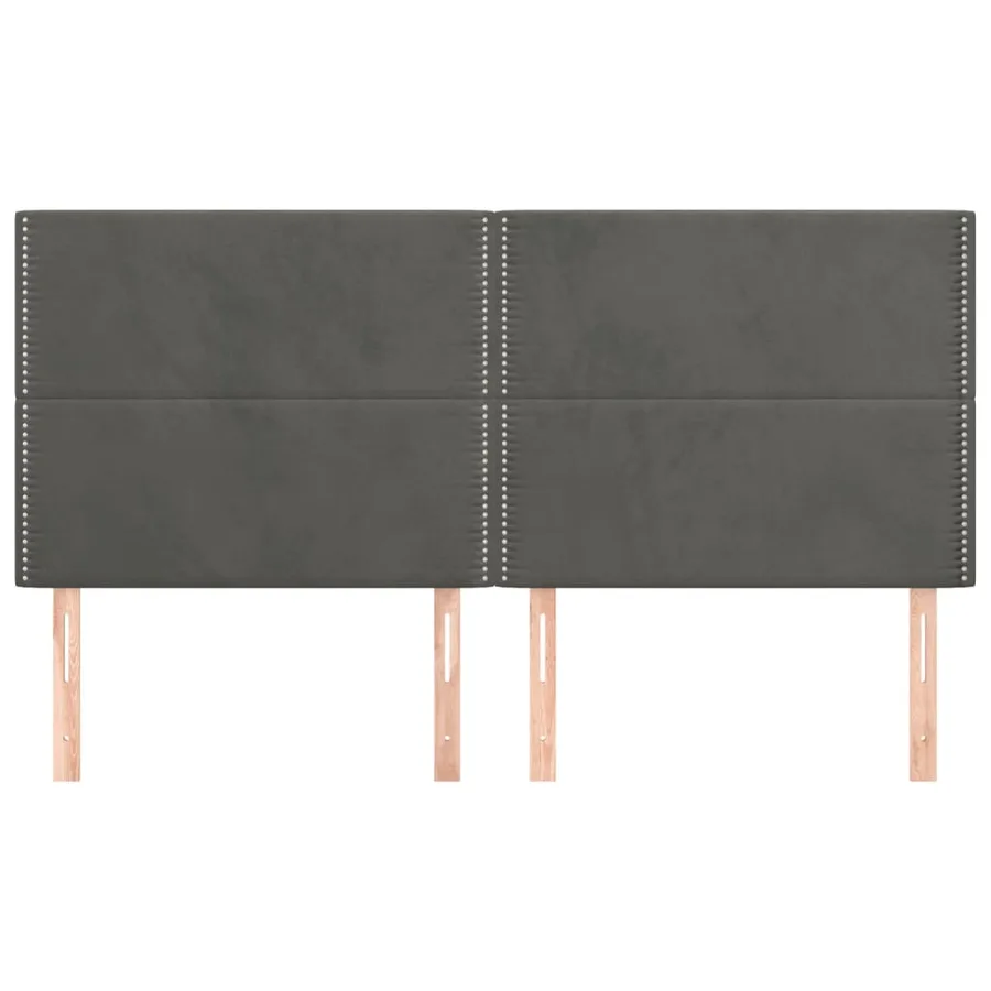 Tête de lit Gris foncé 200 x 5 x 118/128 cm Velours - 3