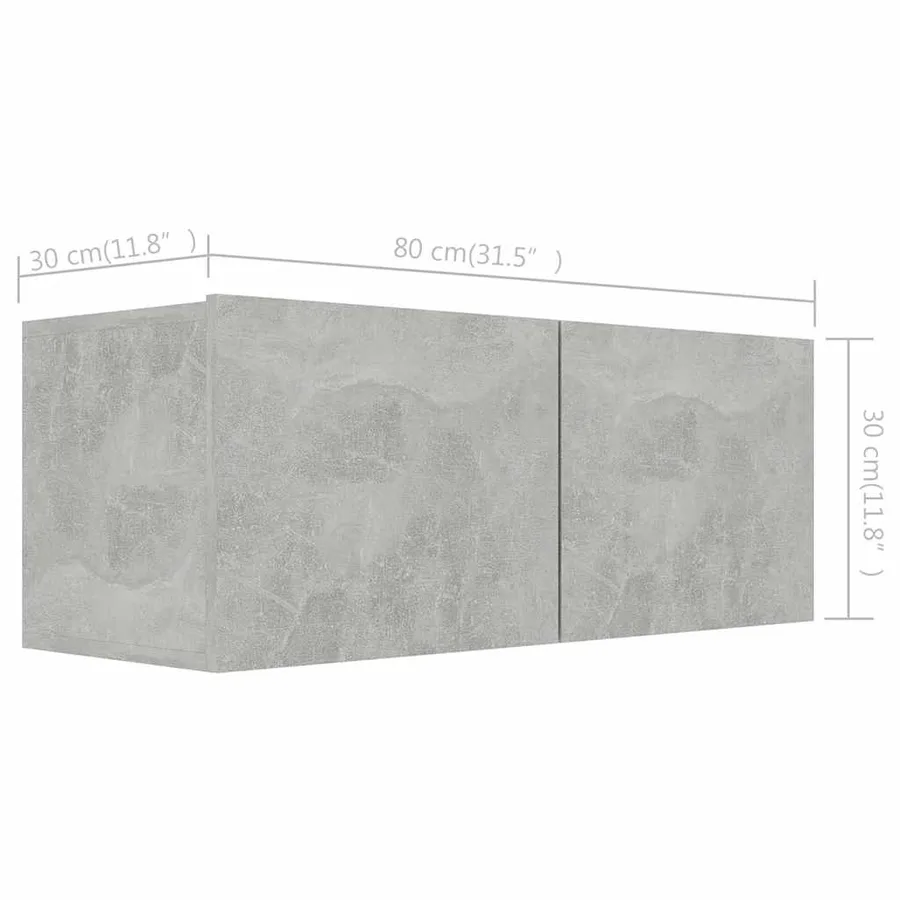 Ensemble de meubles TV 8 pcs Gris béton Bois d'ingénierie - 8