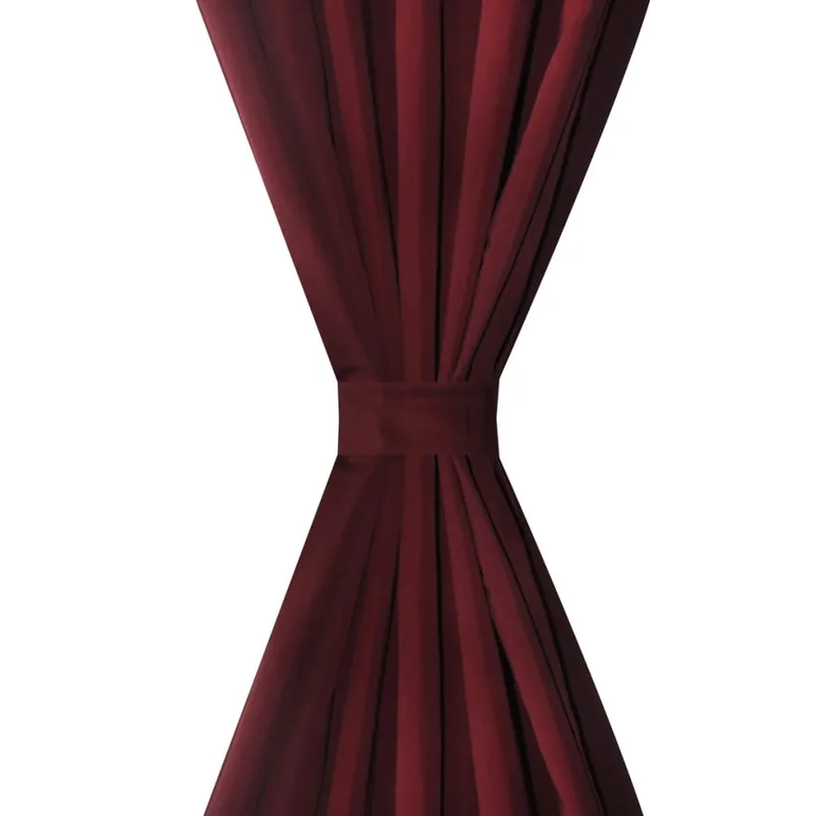 2 pcs Rideau à Passant Micro Satin Bordeaux 140 x 225 cm - 3